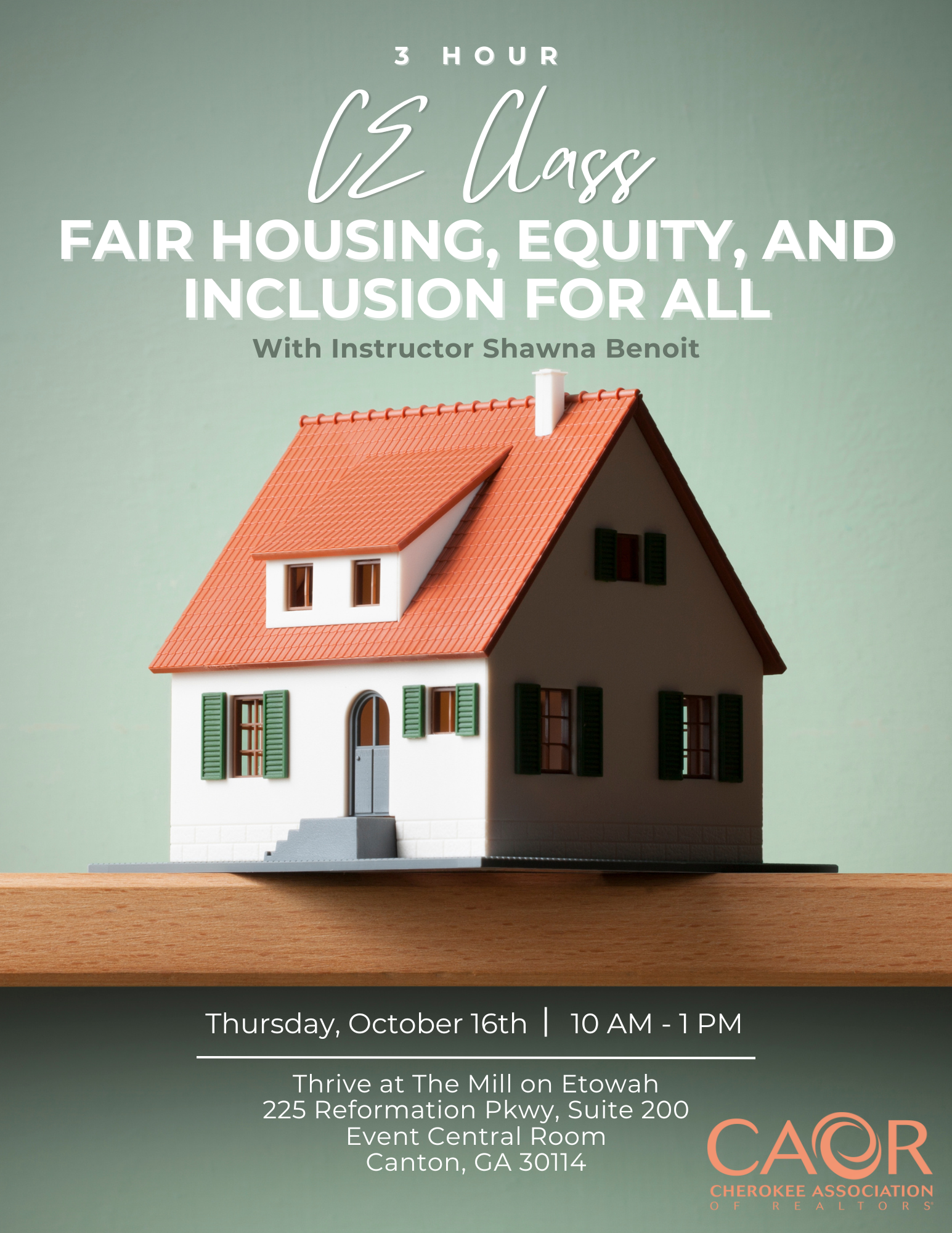 CE Class for Fair Housing with photo of a house