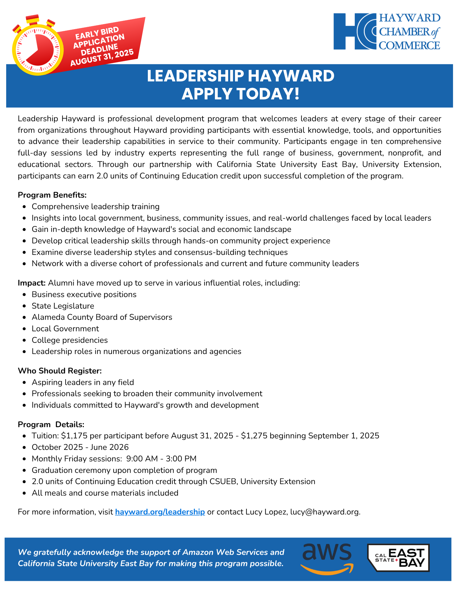 Leadership Hayward 25 26 Hayward Chamber of Commerce