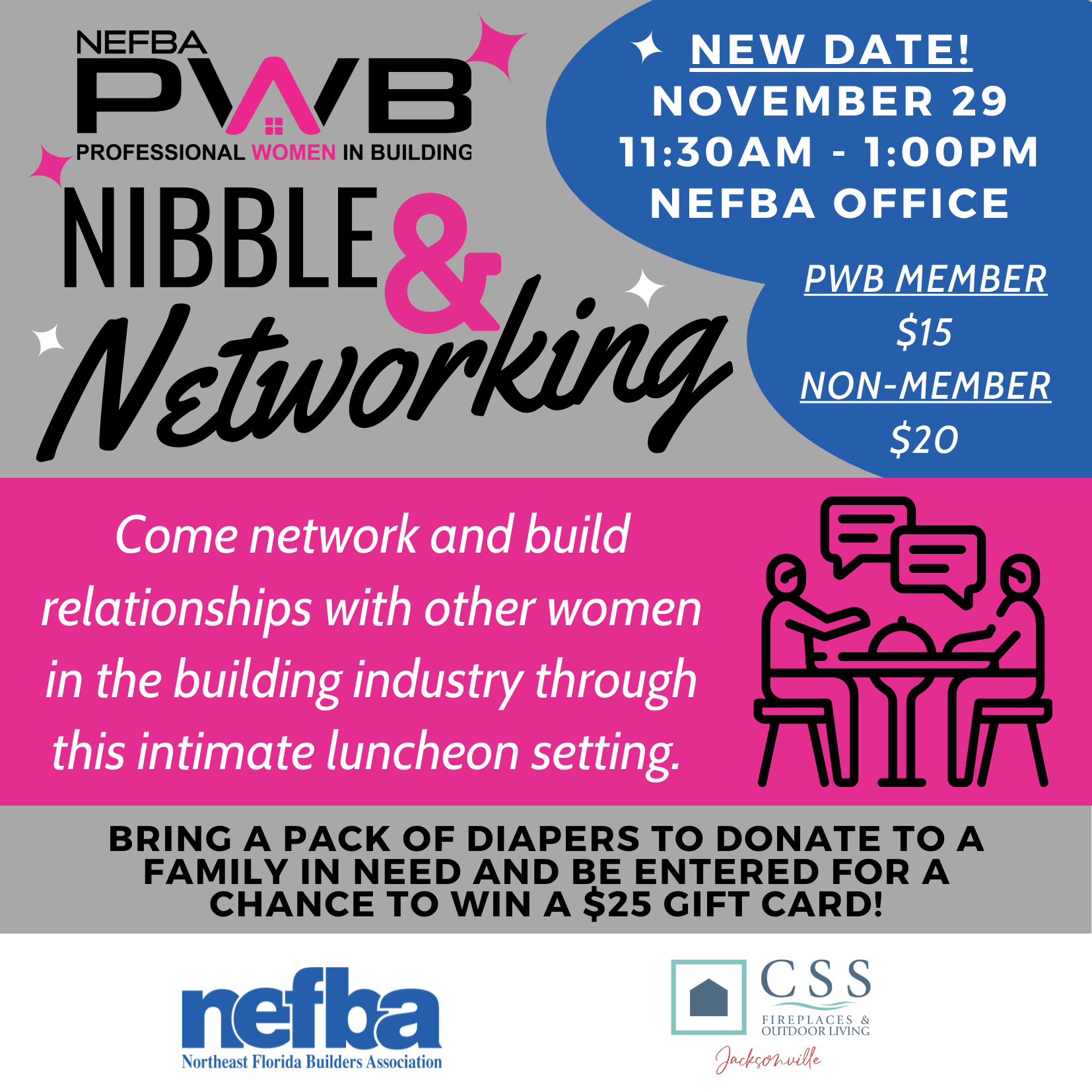 PWB Luncheon - Nibble and Networking - Event Registration