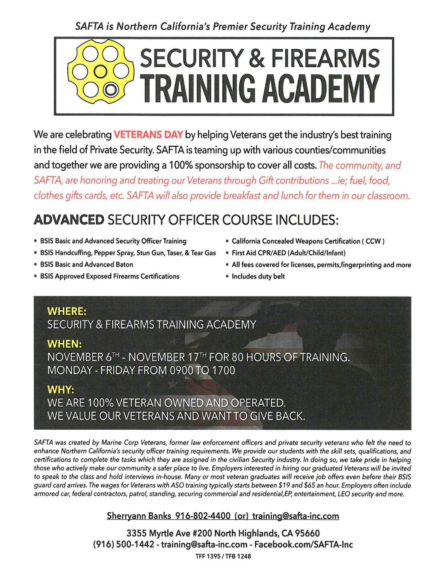 Security & Firearms Training Academy default events Roseville Area