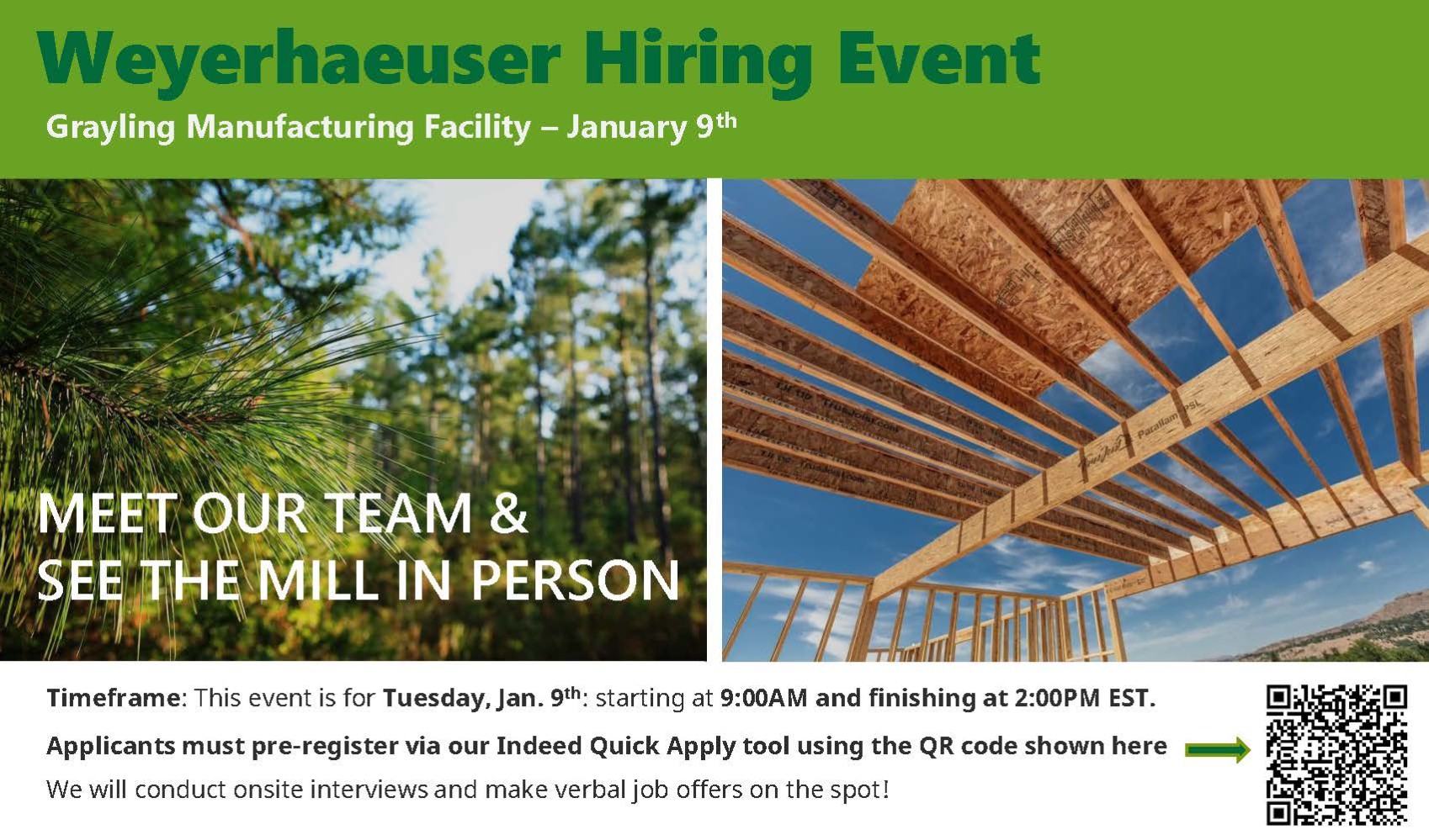 WEYERHAEUSER HIRING EVENT in GRAYLING Grayling Regional Chamber of