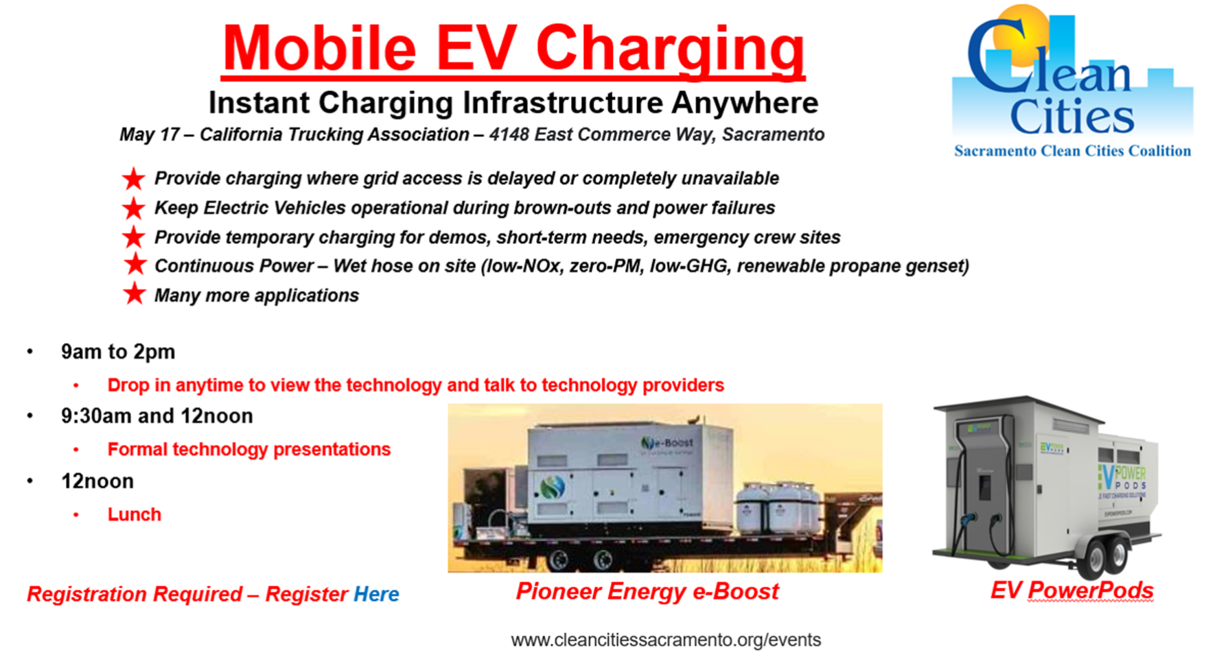 Mobile EV Charging Event California Trucking Association