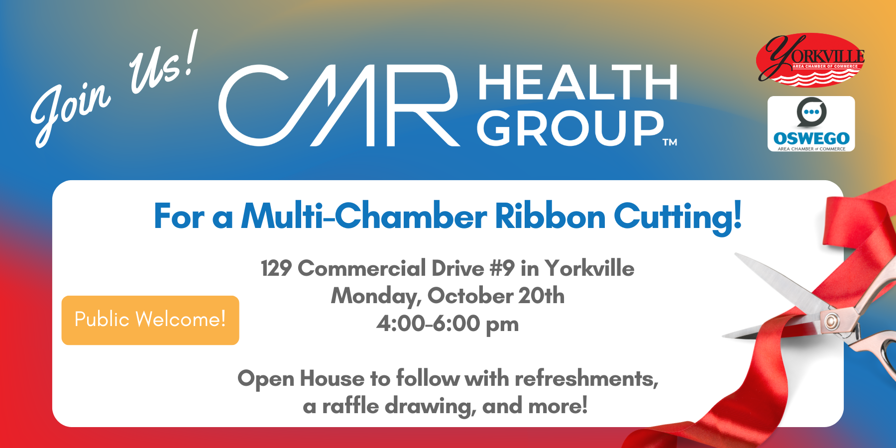 Multi-Chamber Ribbon Cutting: CMR Health Group - Yorkville Area Chamber ...