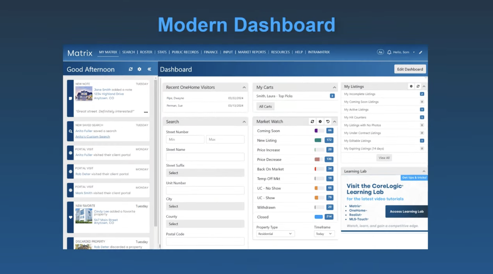 New Matrix Dashboard