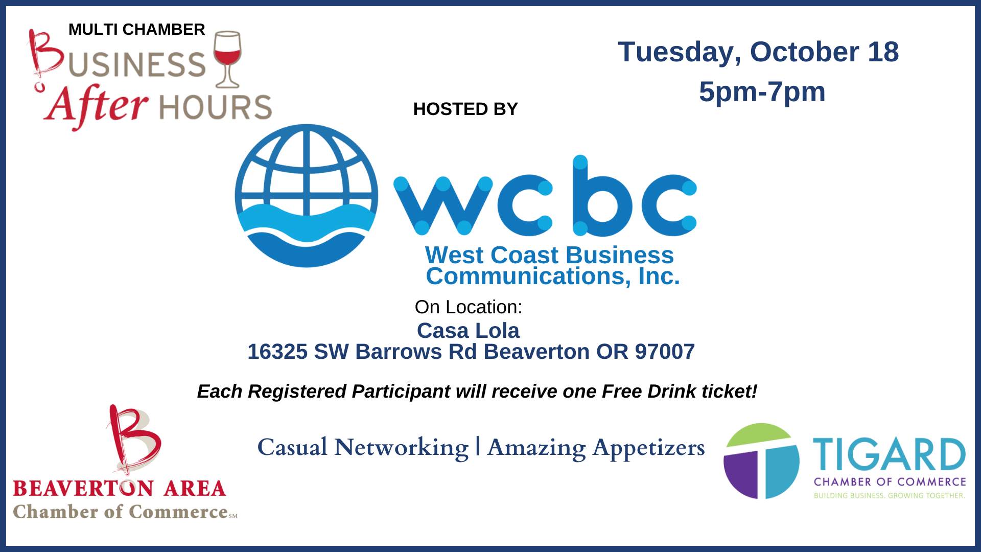 MultiChamber Business After Hours hosted by West Coast Business