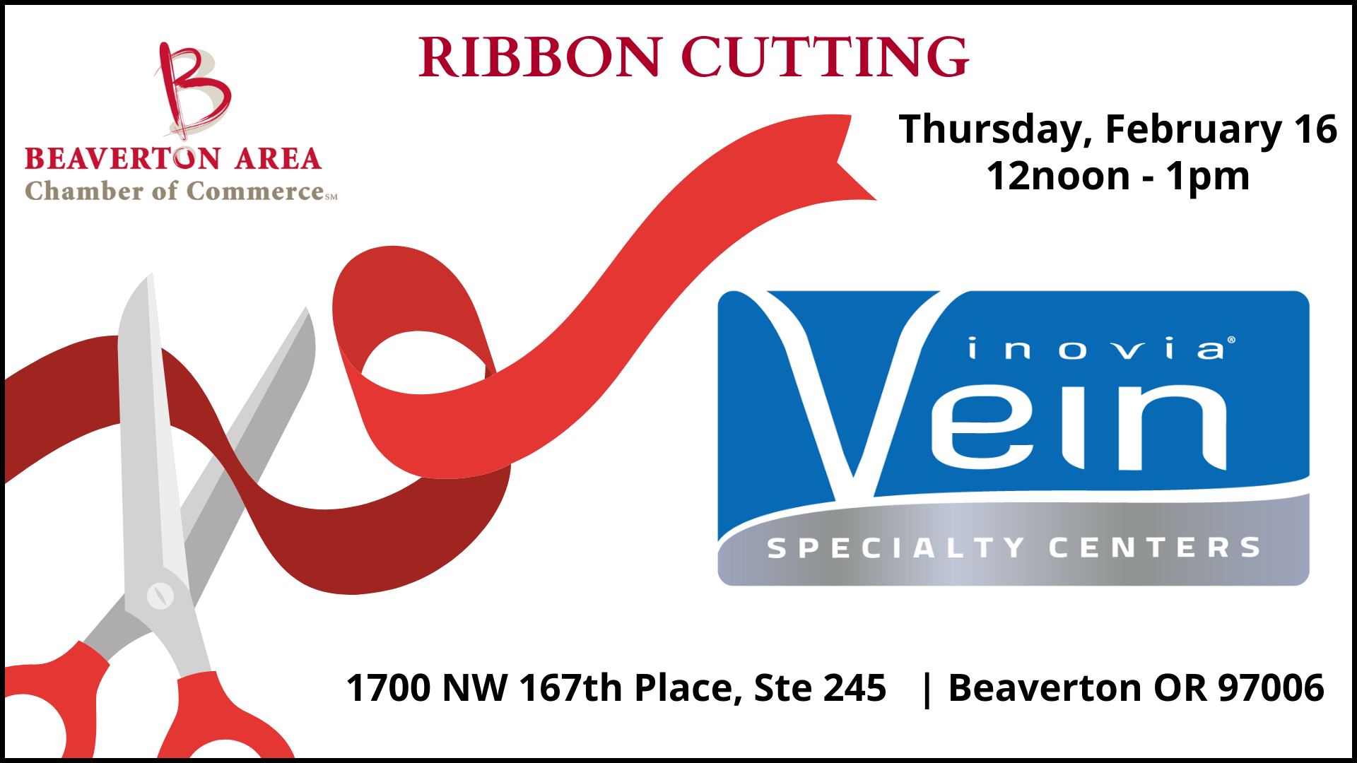 Ribbon Cutting At Inovia Vein Specialty Centers Beaverton Area