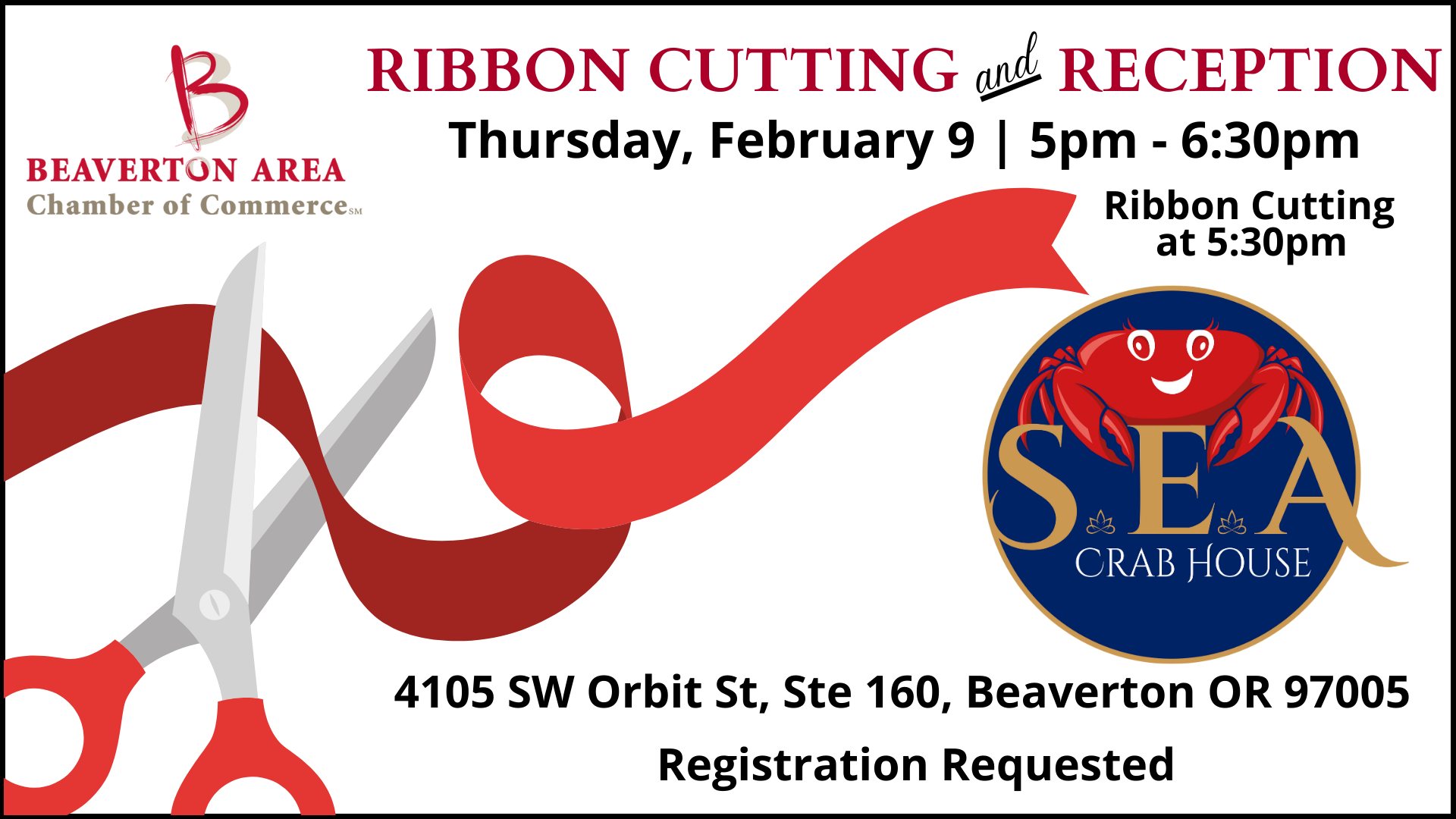 Ribbon Cutting & Reception at SEA Crab House Beaverton Area Chamber