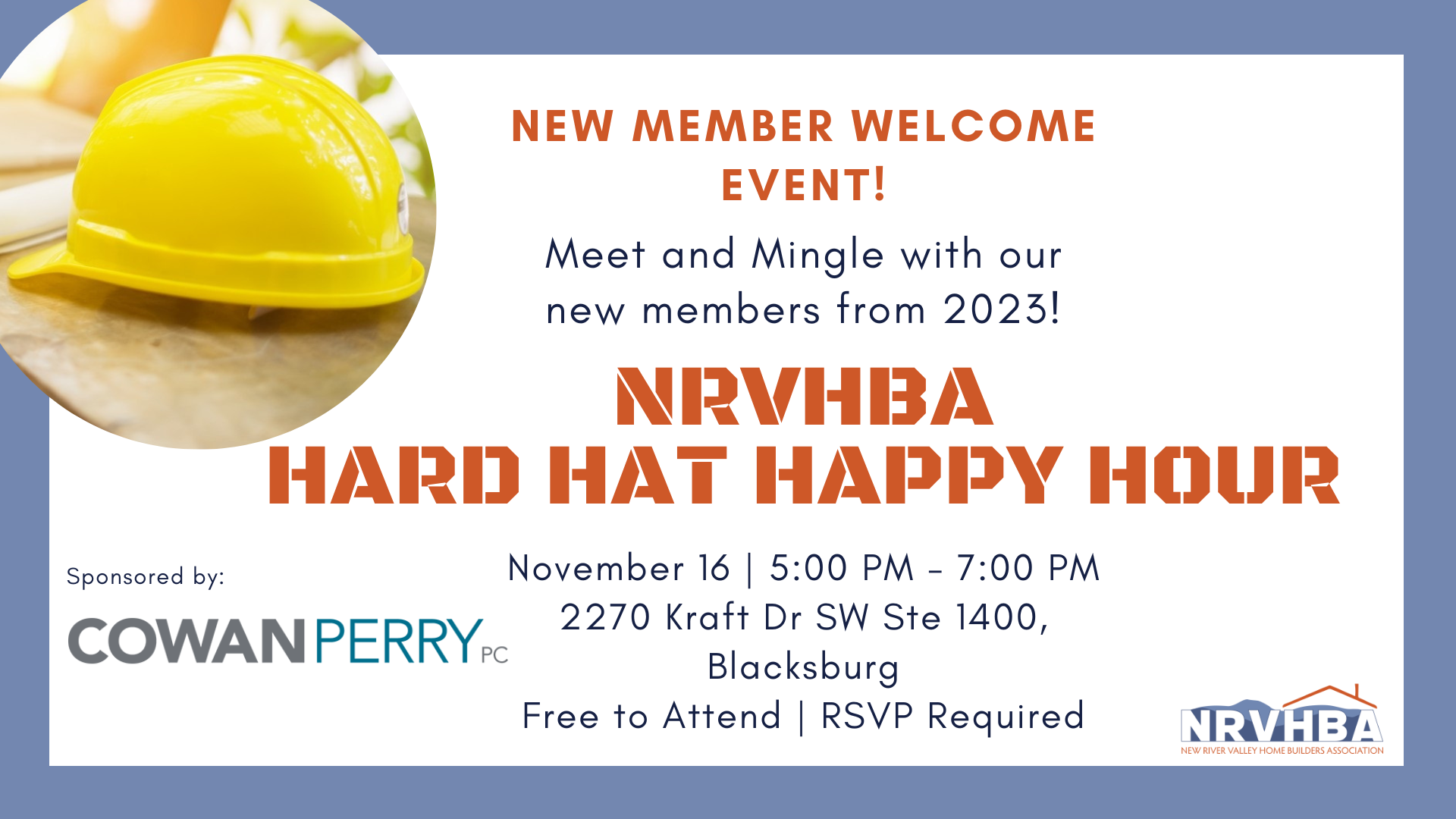 November 2023 Hard Hat Happy Hour & New Member Event New