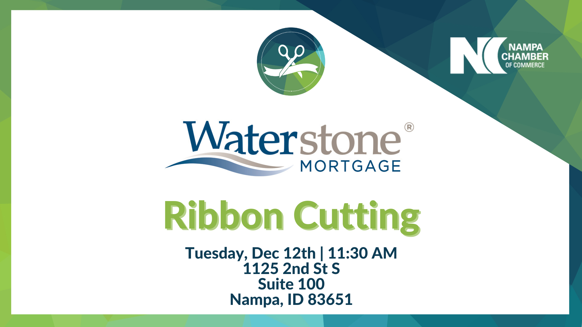 Ribbon Cutting Waterstone Mortgage Nampa Chamber of Commerce