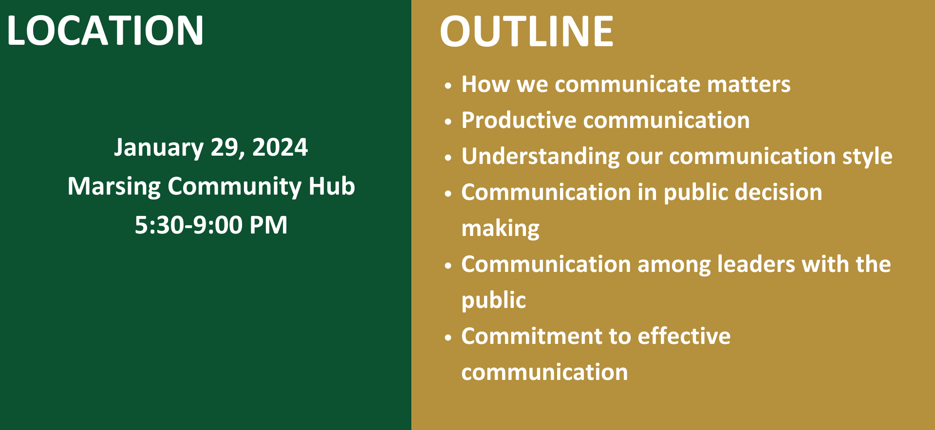 Communicating as Leaders A Regional at Marsing Community Hub