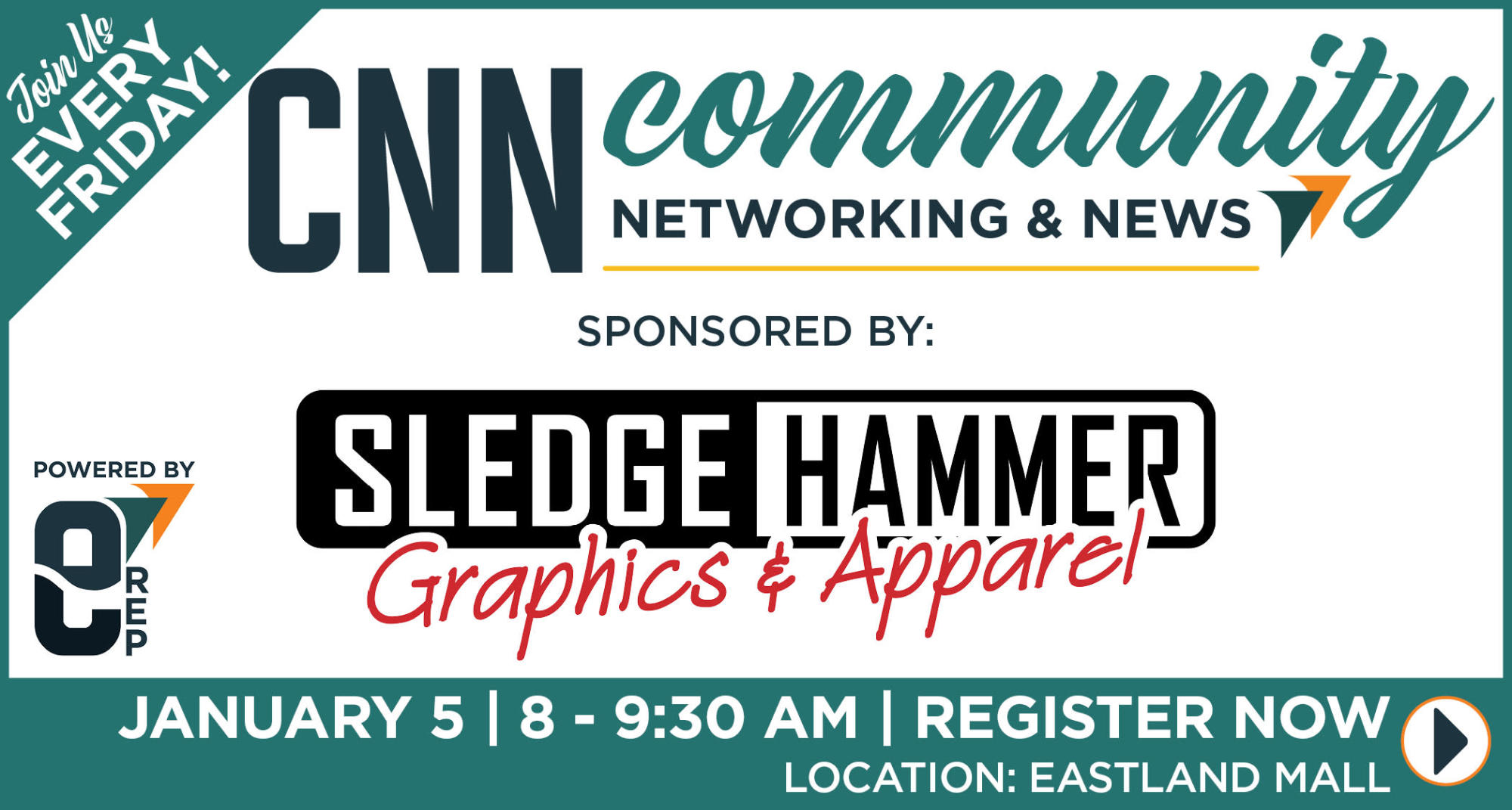 CNN at Eastland Mall Sponsored by Sledgehammer Graphics & Apparel Event Registration