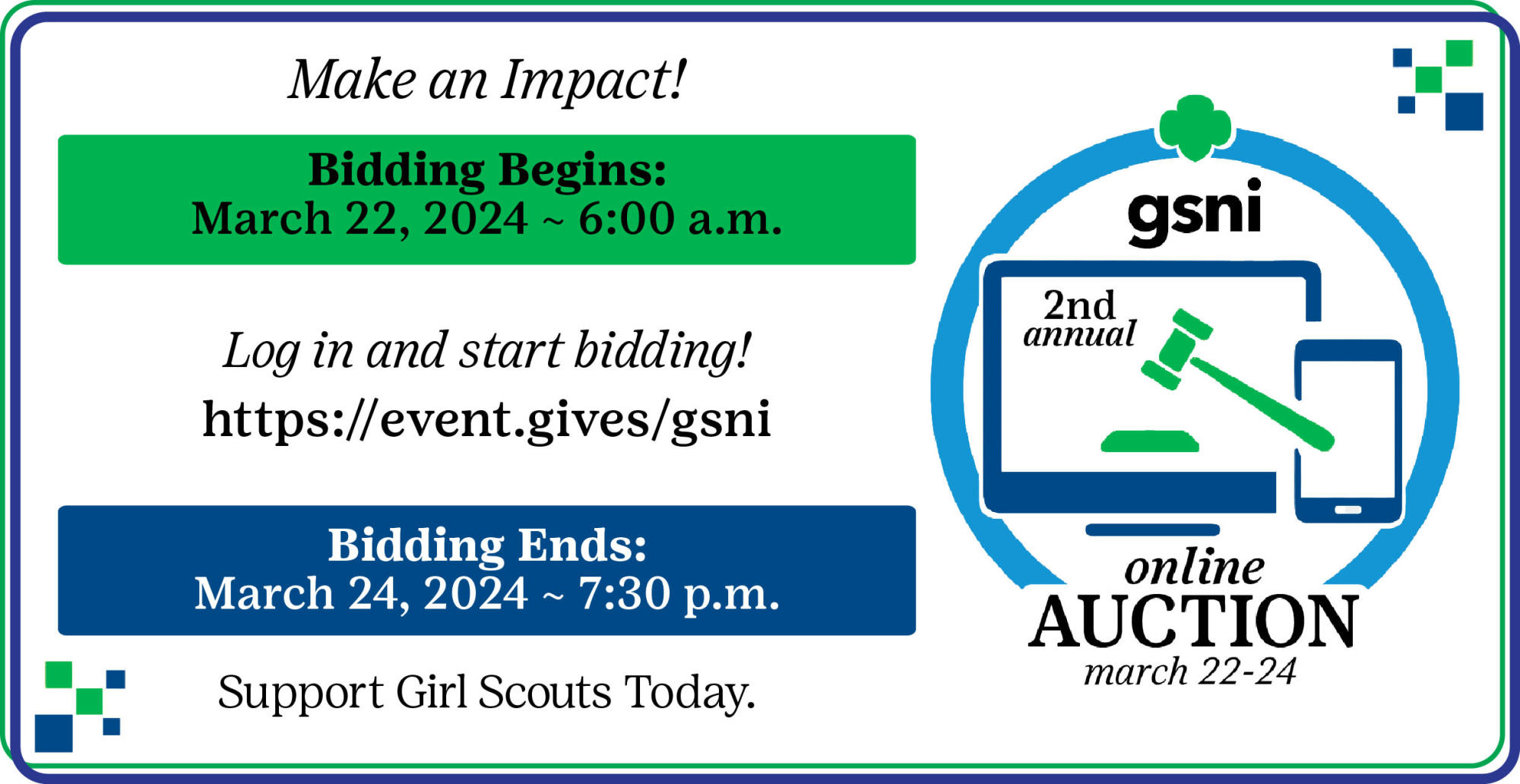 Online Auction for Girl Scouts of Northern Illinois Elgin Area Chamber of Commerce IL