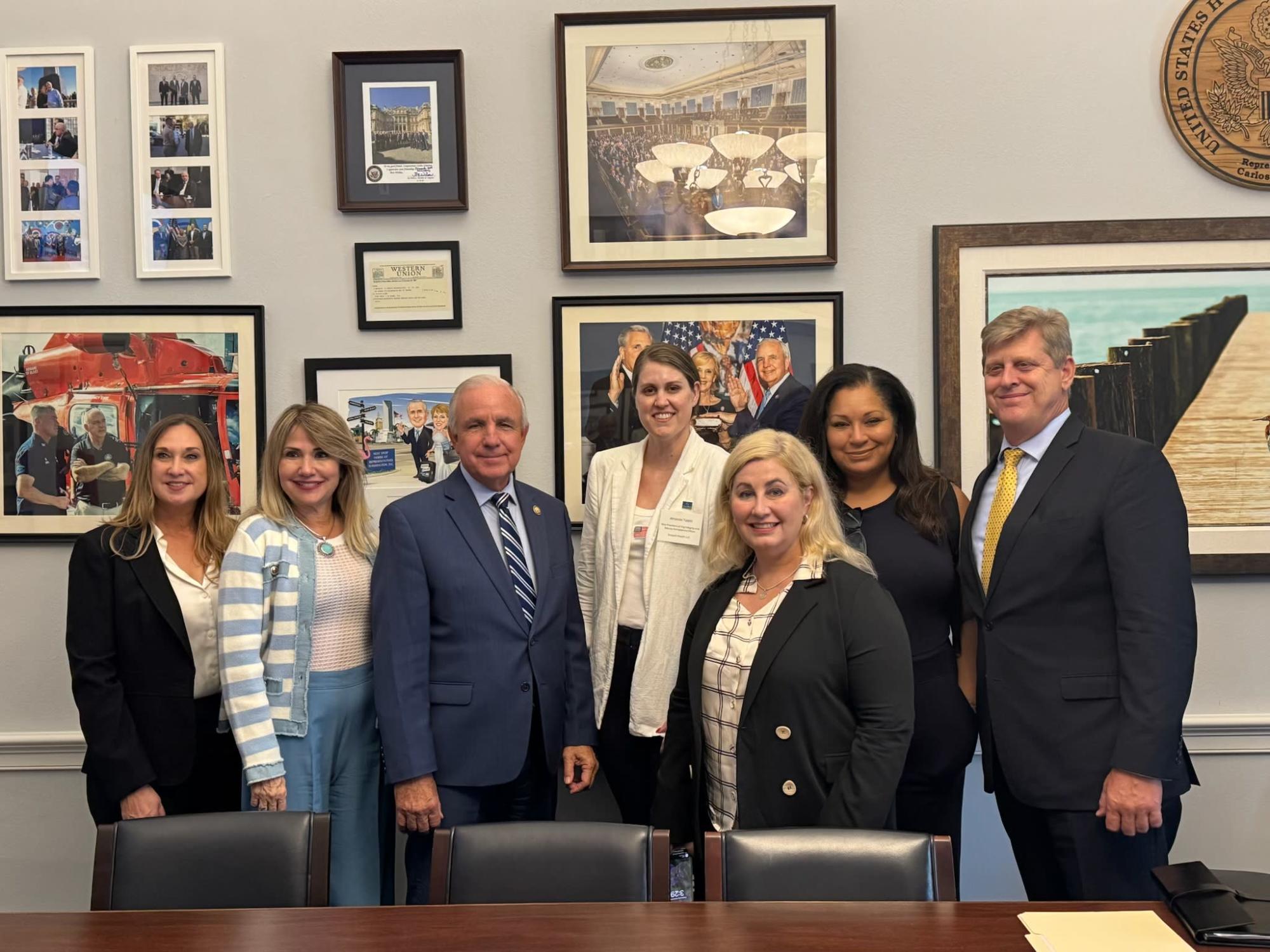 U.S. Representative Carlos A. Gimenez (third from left) meets with Florida home care advocates during the National Alliance for Care at Home’s advocacy fly-in on September 10, 2025, in Washington, D.C., to discuss protecting access to Medicare-funded care at home.
