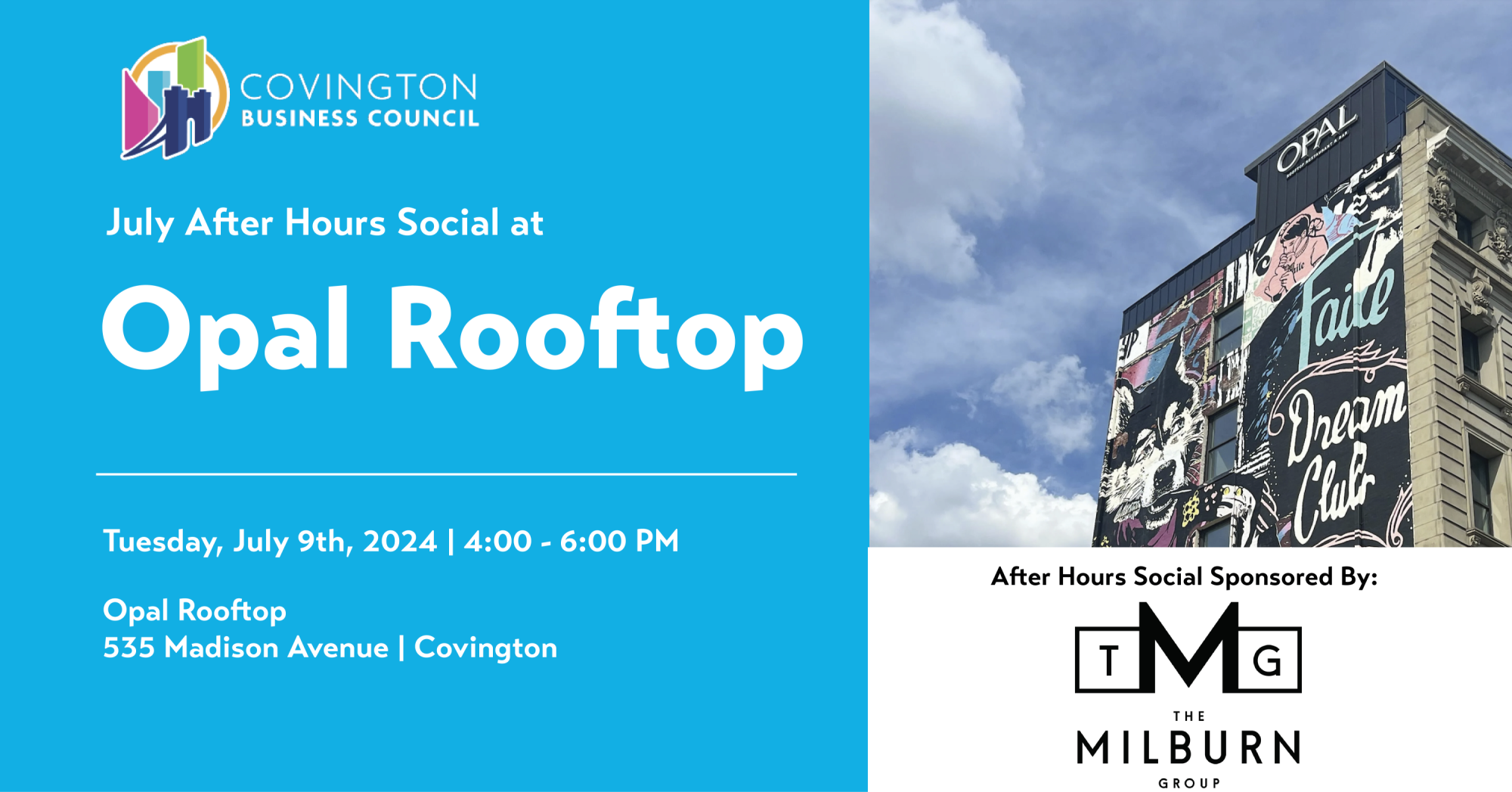 July After Hours Social at Opal Rooftop Covington Business Council