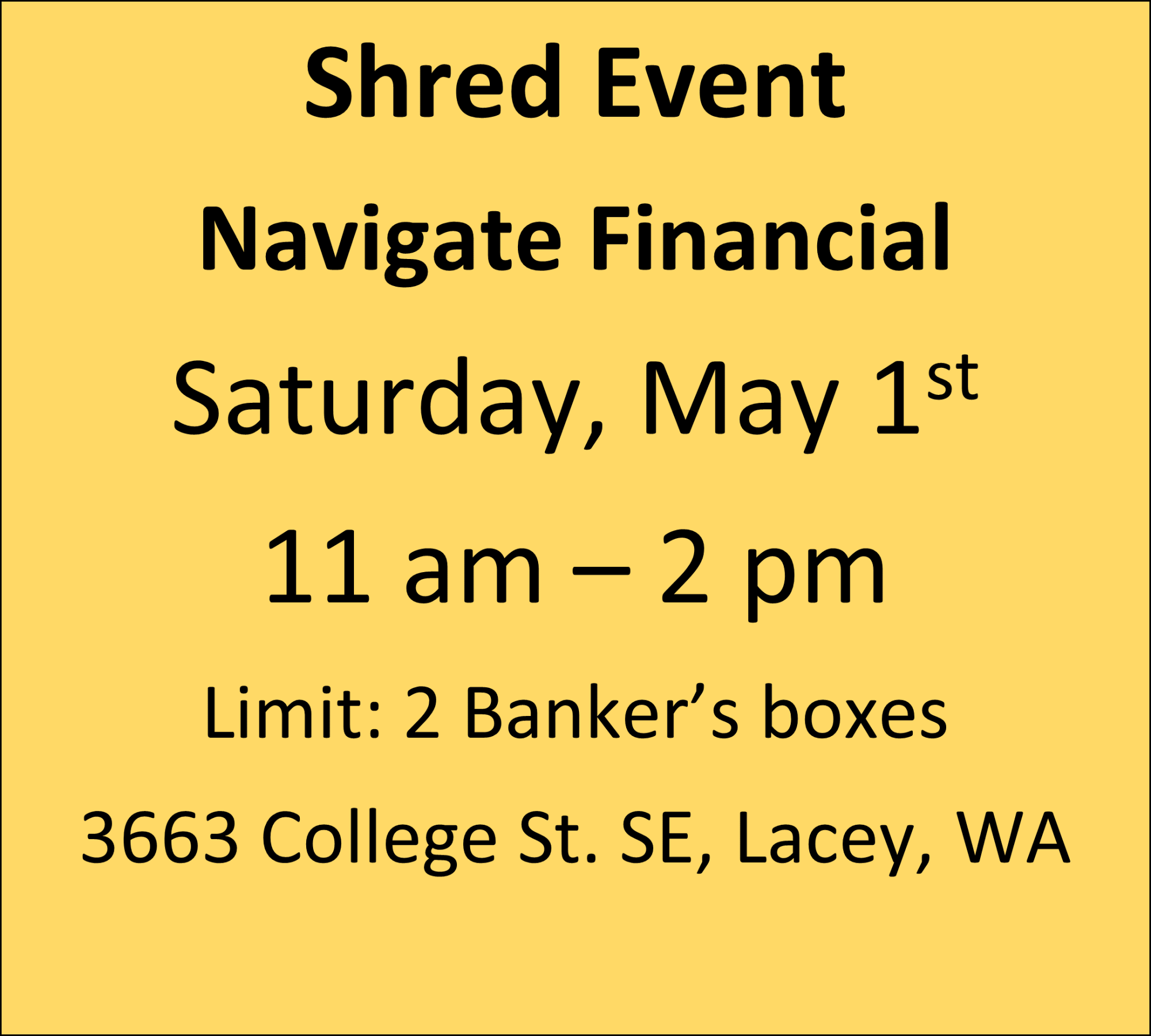Shred Event! Thurston County Chamber of Commerce