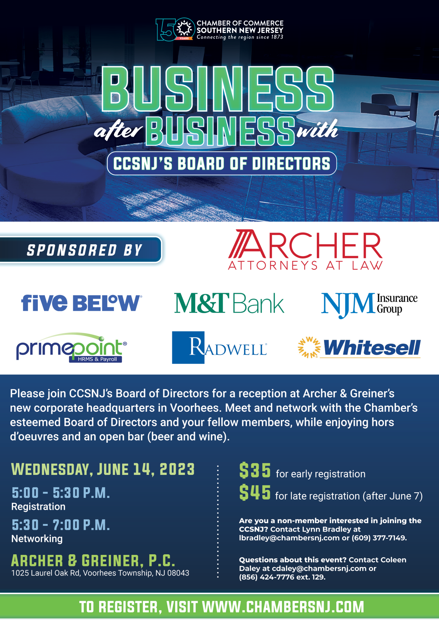 Business after Business with CCSNJ's Board of Directors Chamber of