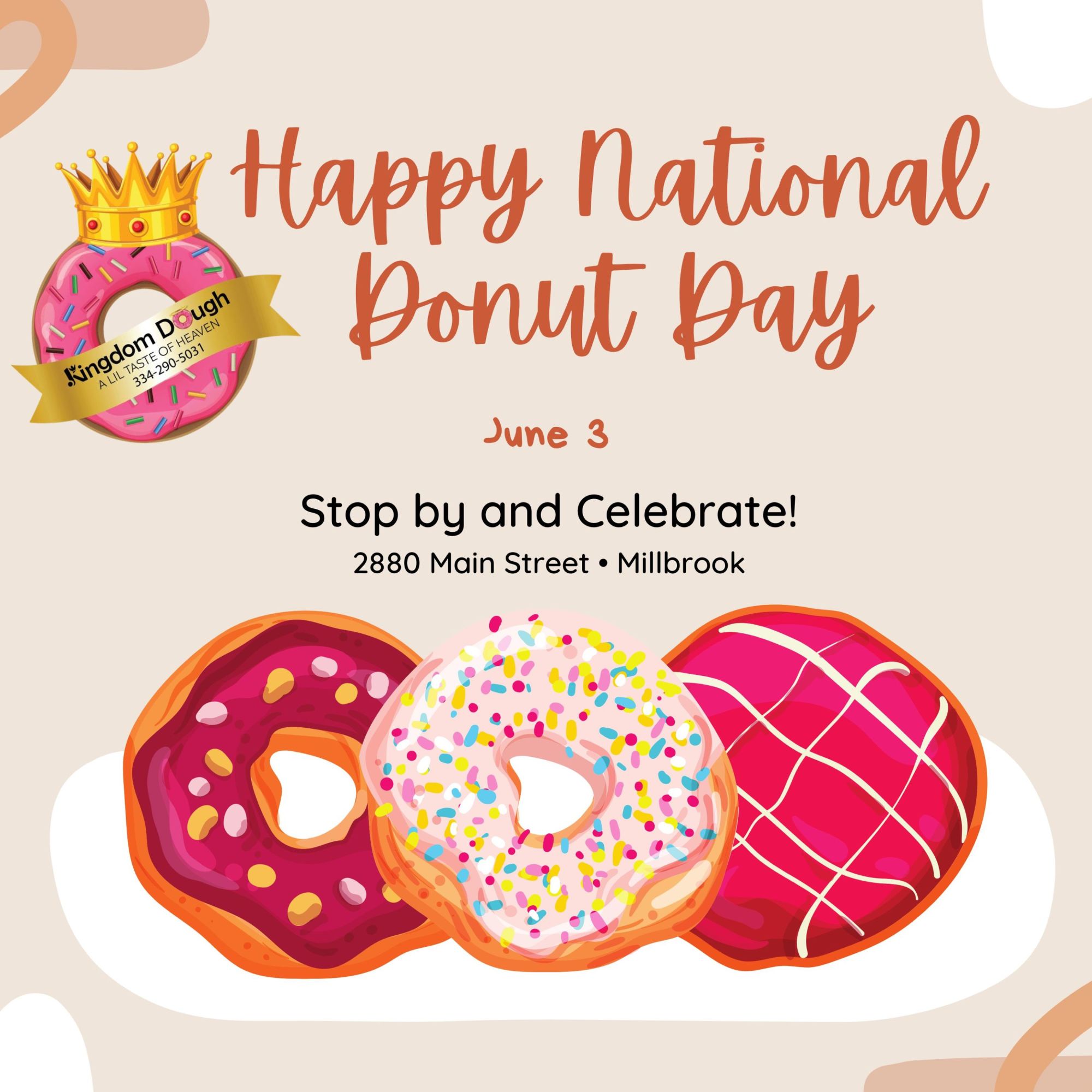 Kingdom Dough is Celebrating National Donut Day! Millbrook Chamber ...