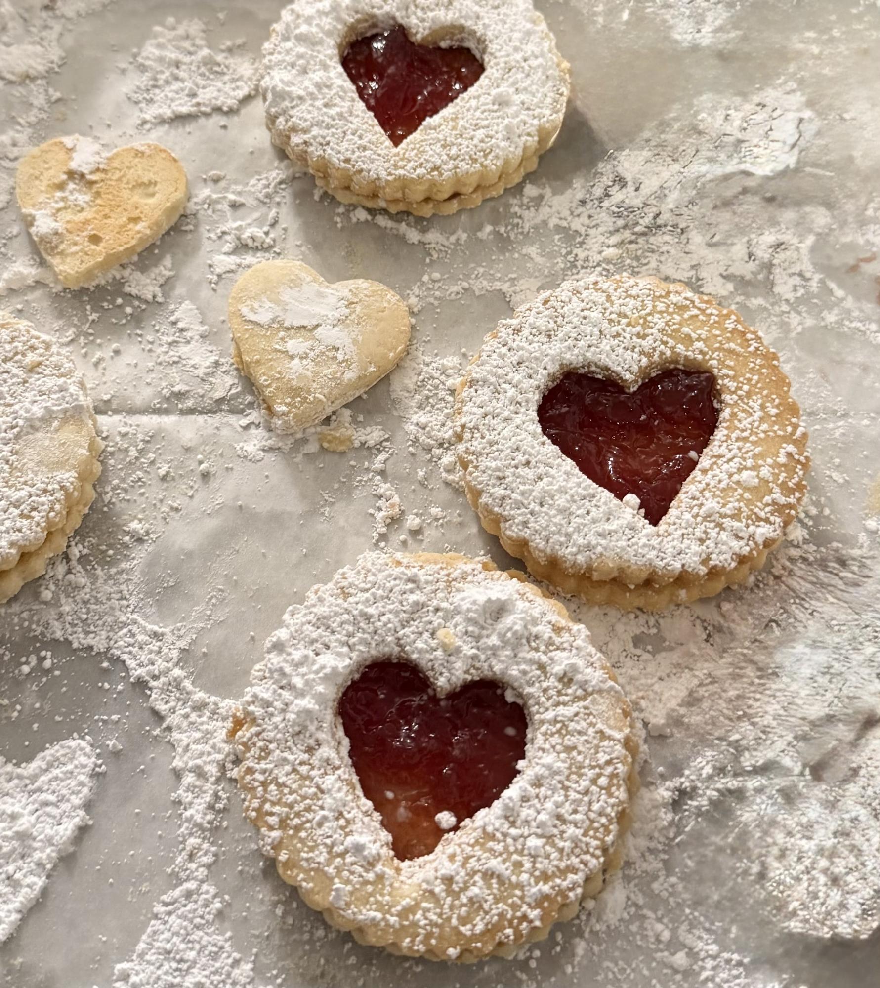 Raspberry Jam Sweetheart Cookies