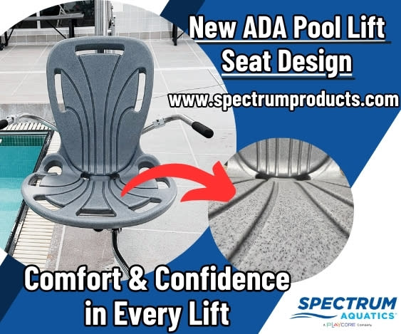 A pool lift next to a pool