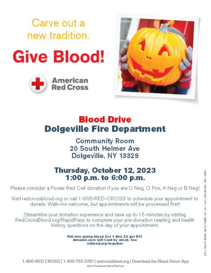 Blood Drive Dolgeville Fire Department default Herkimer County