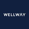 WellWay written out in white letters on a dark navy blue background