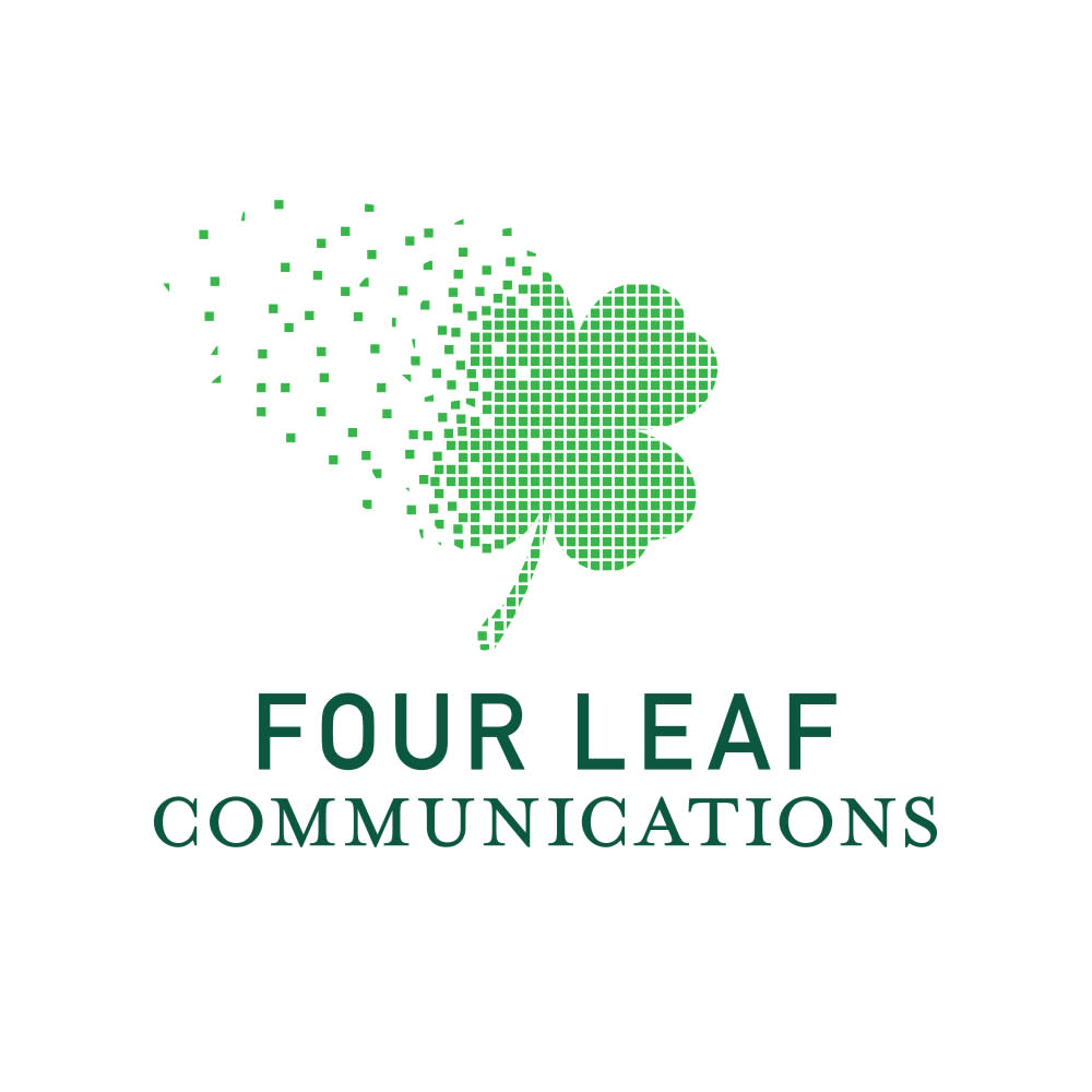 Four Leaf Communications logo featuring a green four-leaf clover and company name