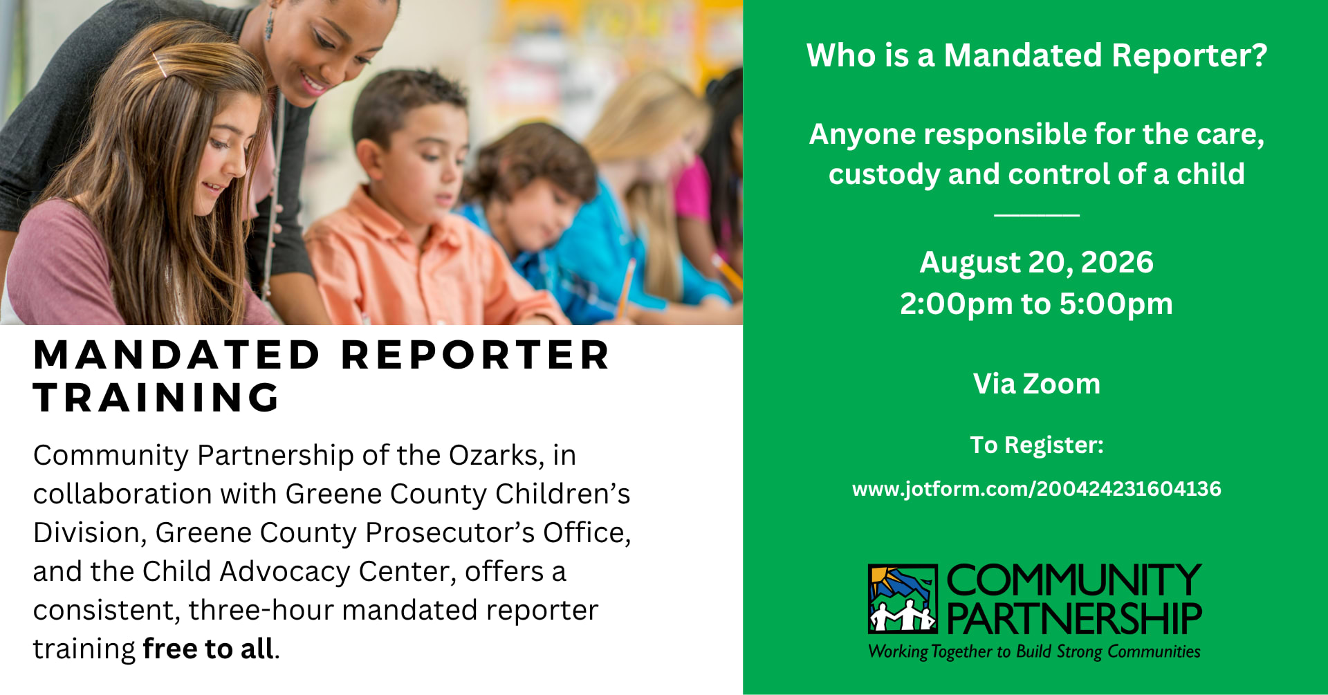 Mandated Reporter Training graphic