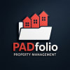 PADfolio Property Management Kent Island logo featuring three red homes above a white folder icon with 'Kent Island' text.