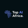 Logo Top AI Africa – carte de l'Afrique stylisée en réseau de points bleus à côté du nom « Top AI Africa »