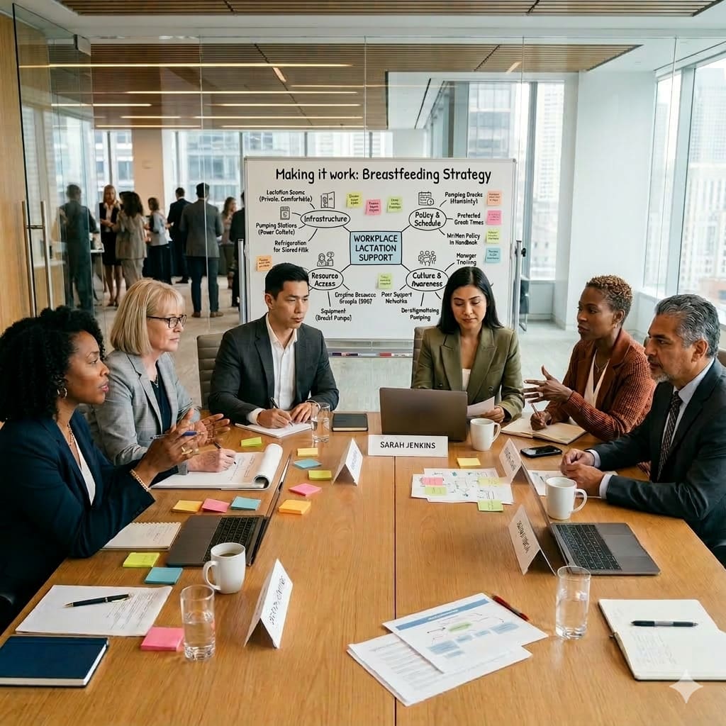 Breastfeeding Supportive Leaders Brainstorming at a Conference table