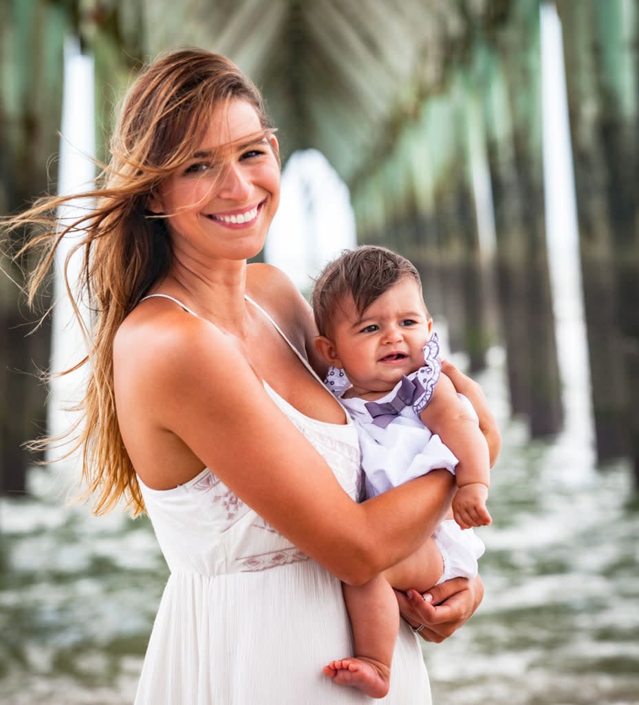 Beach picture of mother & son Surf City NC