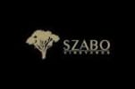 Szabo Vineyards logo- Black with a light gold tree