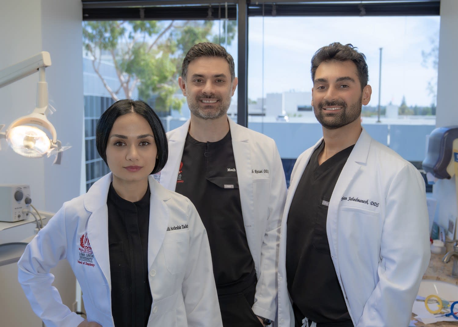 Dr. Masih Rezaei, Dr. Nojan Jahedmanesh and Dr. Maneli Ardeshirzadeh of Pearl32 Dentistry and Wellness, Laguna Hills