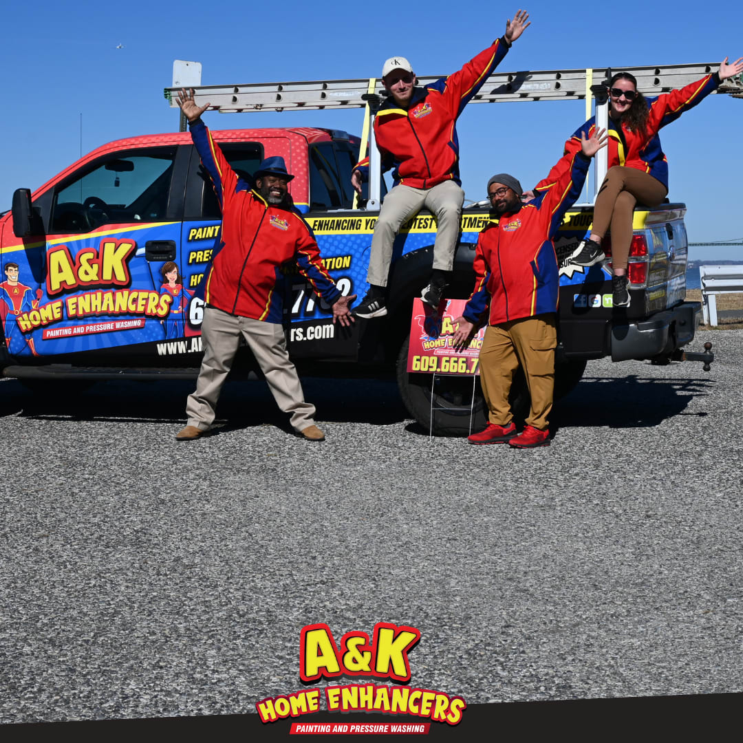 Professional commercial pressure washing and painting crew and equipment serving New Jersey properties