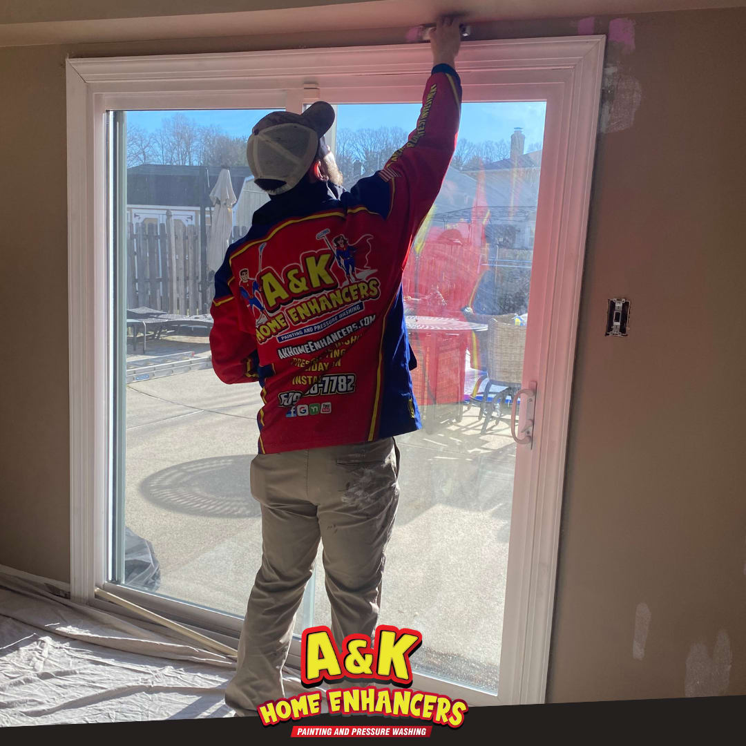 Interior commercial painting in progress for a multi-unit property in New Jersey