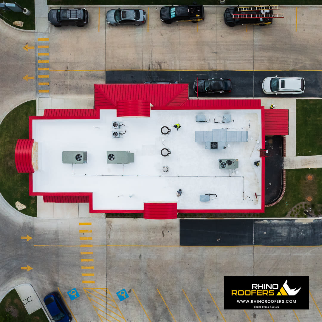 Commercial roof coating system applied by Rhino Roofers in San Antonio, Texas