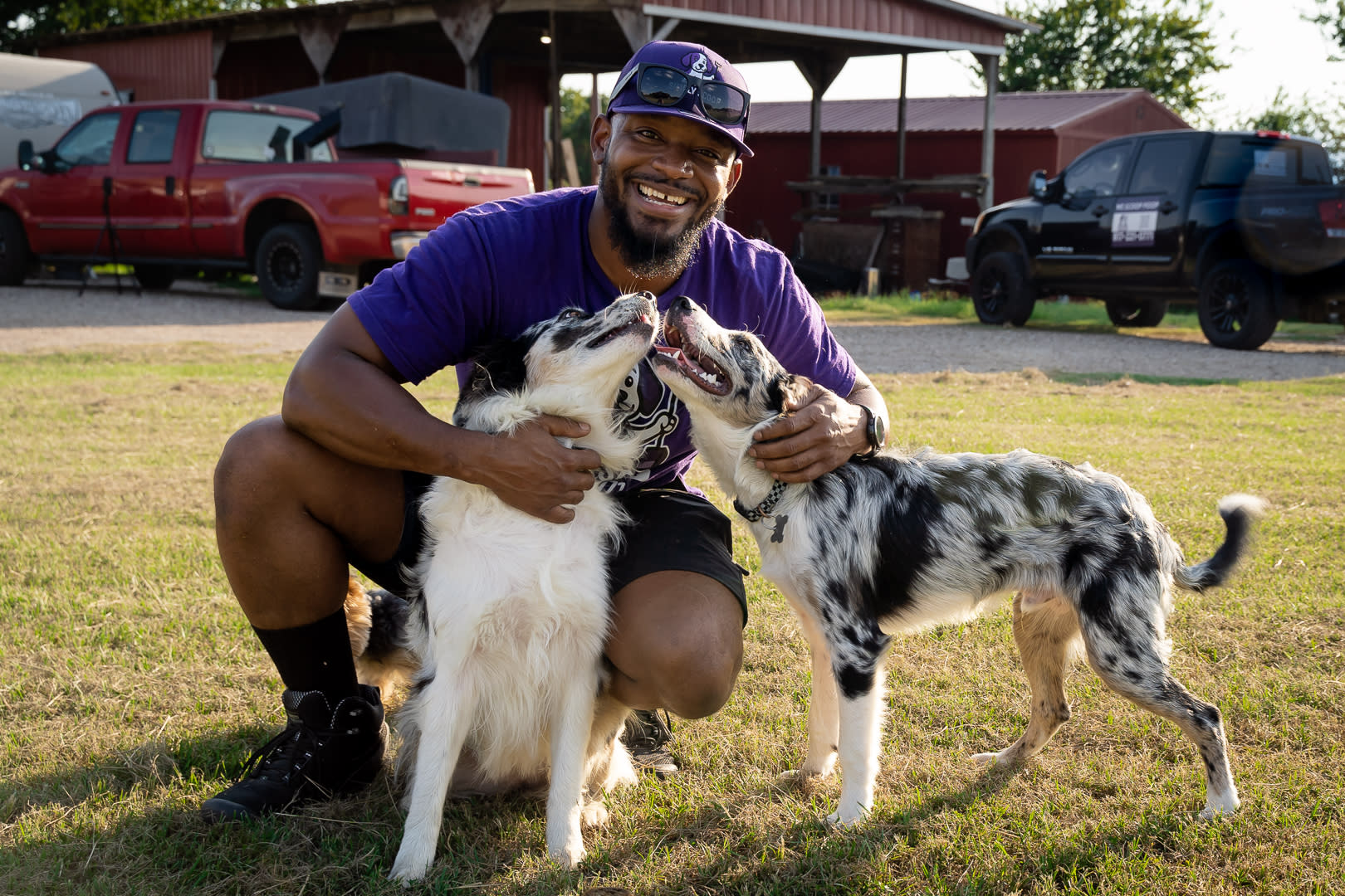 All smiles with the pets