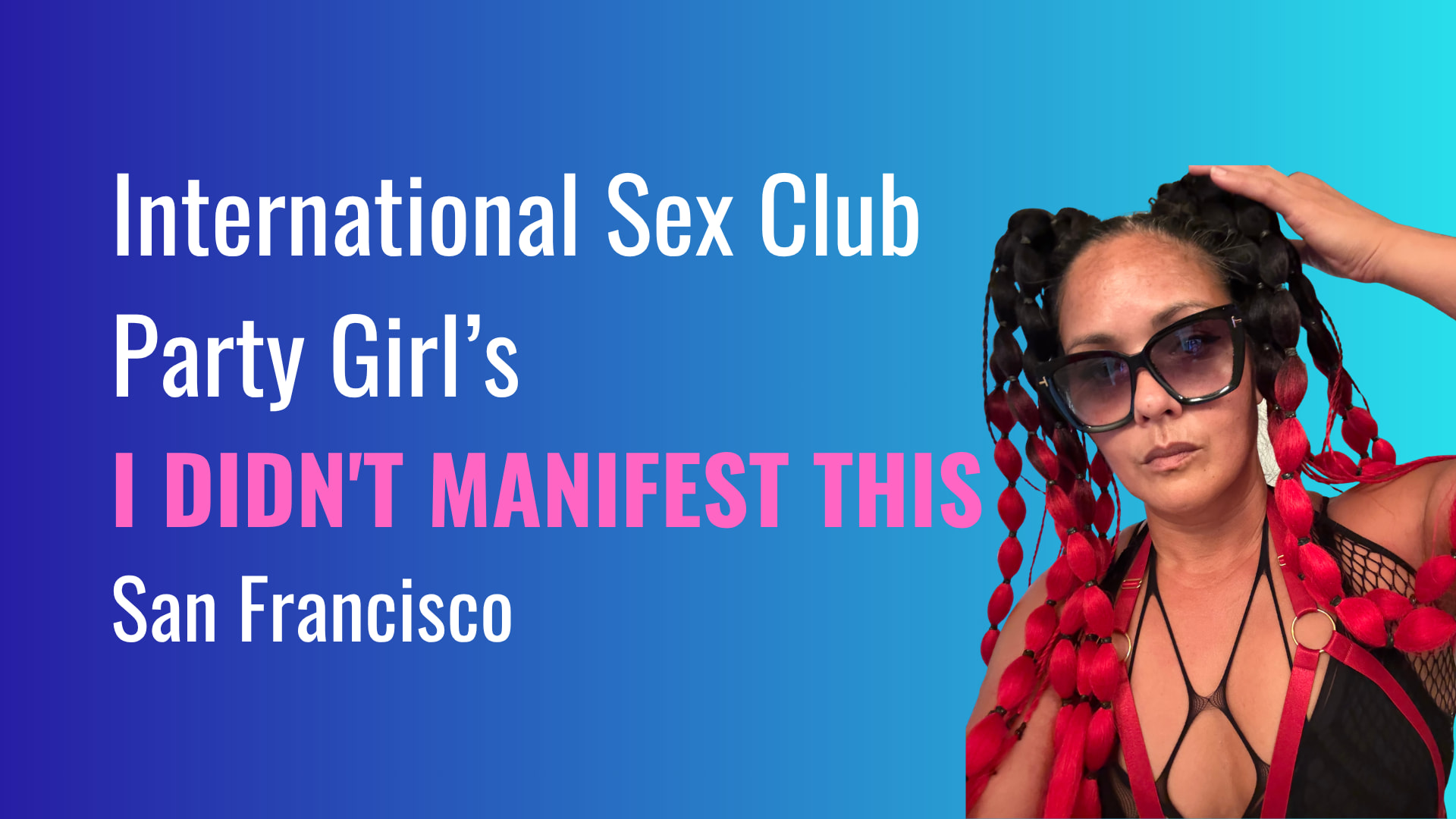 In this image, International Sex Club Party Girl is looking at the camera with her hand resting on her hair.