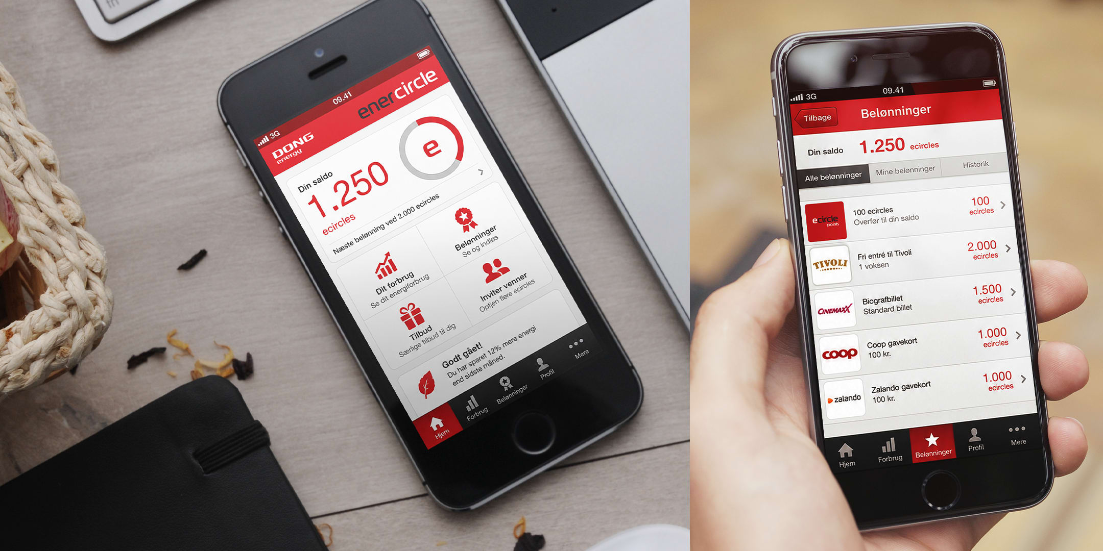 dong energy loyalty app screengrabs