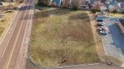 Aerial - East - Tight Corner Lot with Clarington Drive on Left and Medical Office on Right