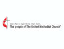 Nevada City United Methodist Church logo with cross and red banner