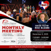 Fulshear Regional Chamber for Commerce Monthly Meeting flyer featuring guest speaker Senior Pastor Mike McGown