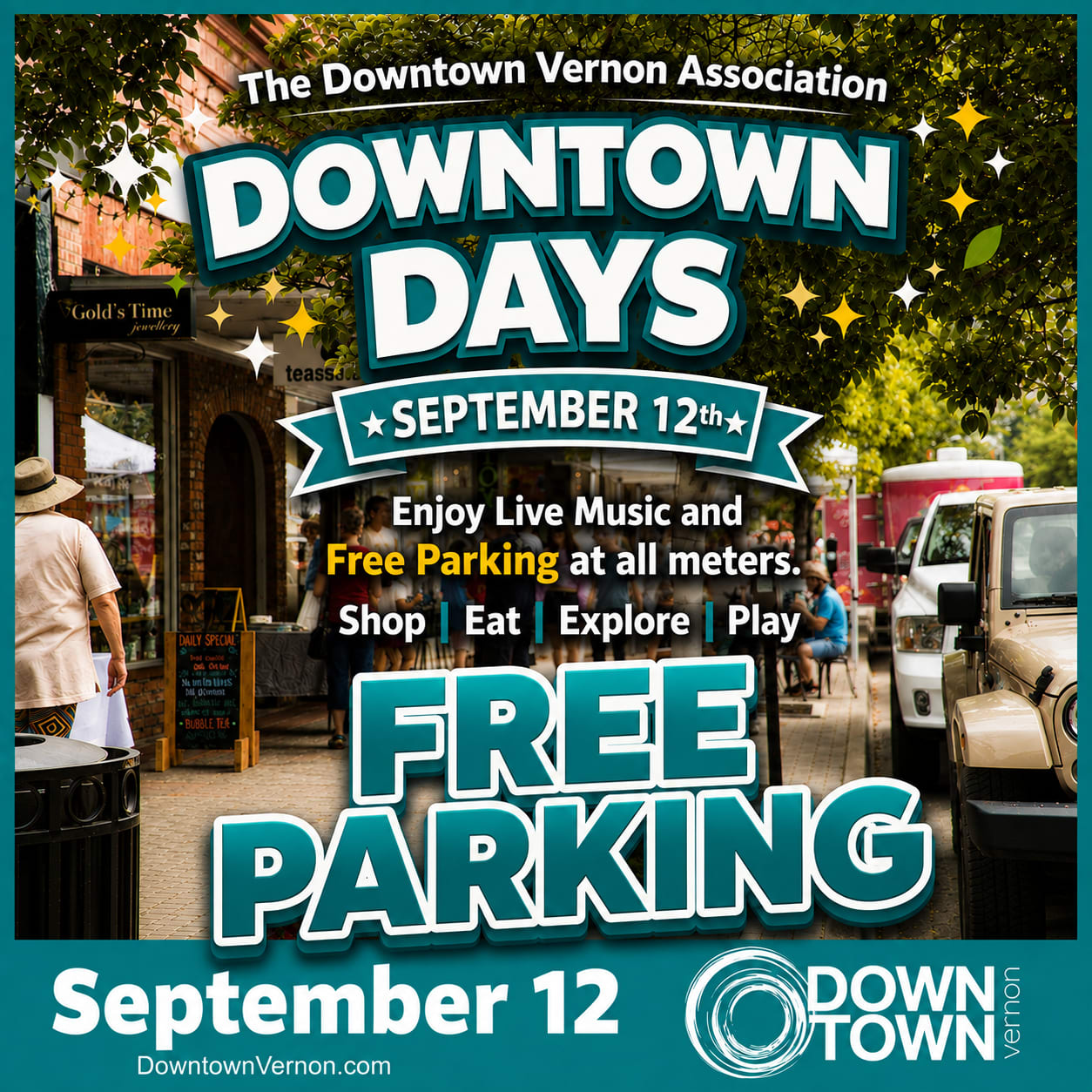 Downtown Days Sept 12, in Downtown Vernon. DVA Members please send us your promotions and we'll share them in our marketing.