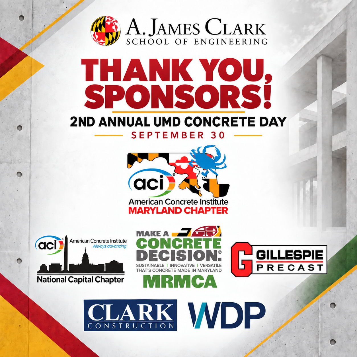 UMD Concrete Day 2026 Sponsors Graphic