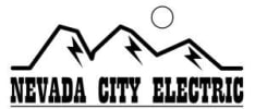 Nevada City Electric logo with sun and mountains