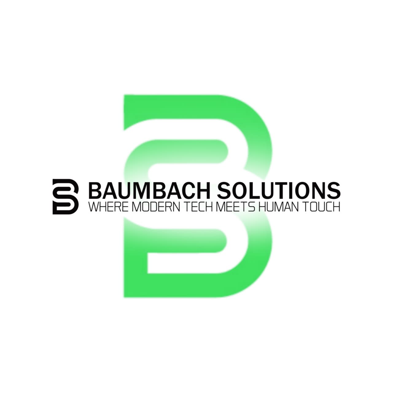 Baumbach Solutions logo: Where modern tech meets human touch
