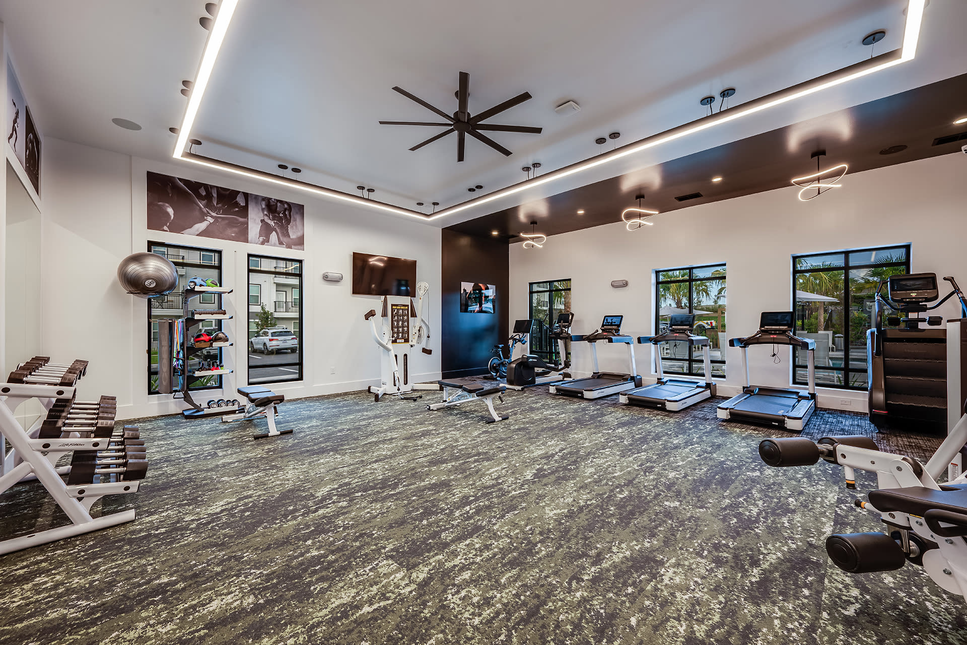 Fitness Center with Interactive Cardio and HIIT Strength Training