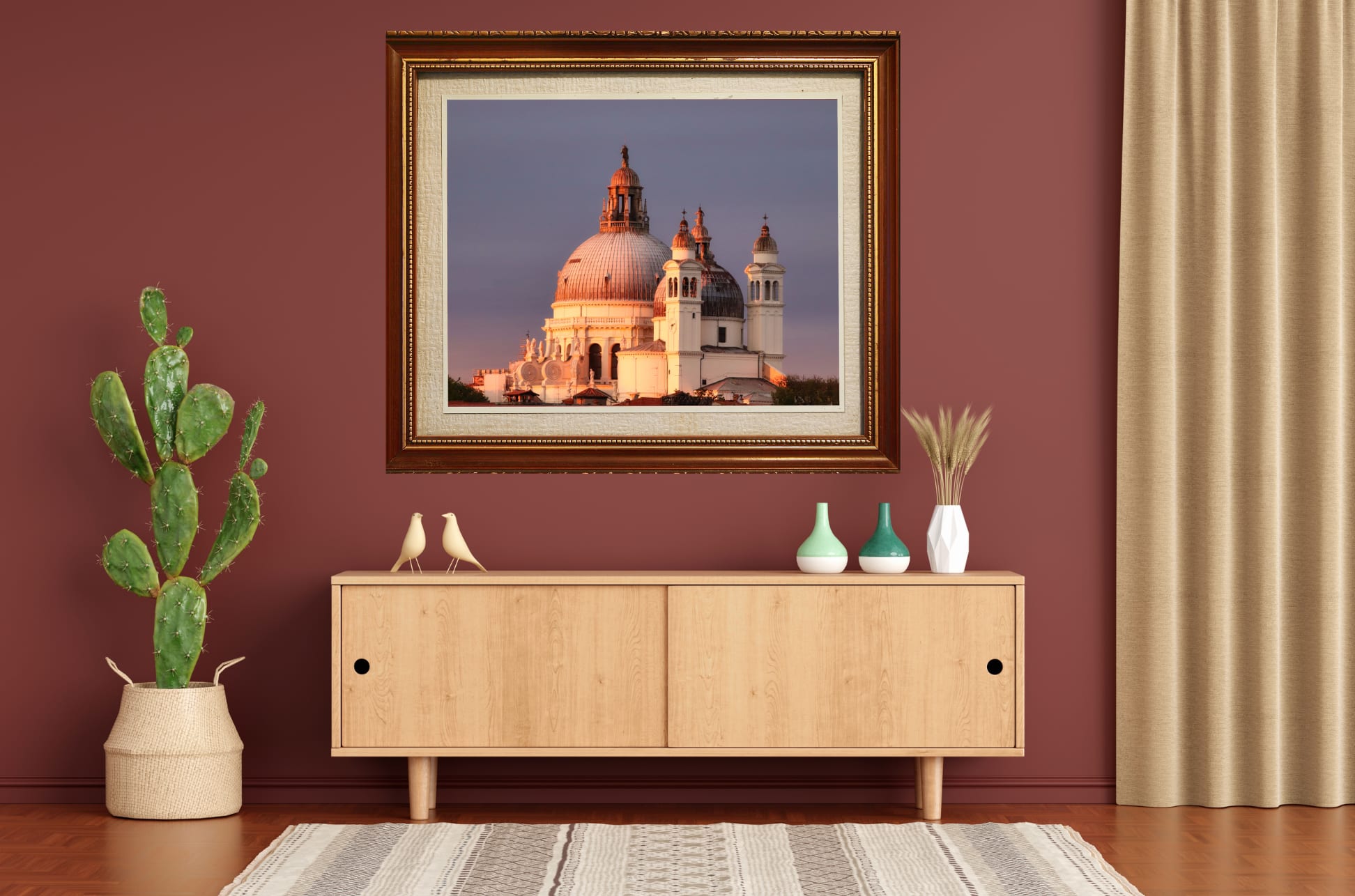 Italian basilica in Venice at sunset