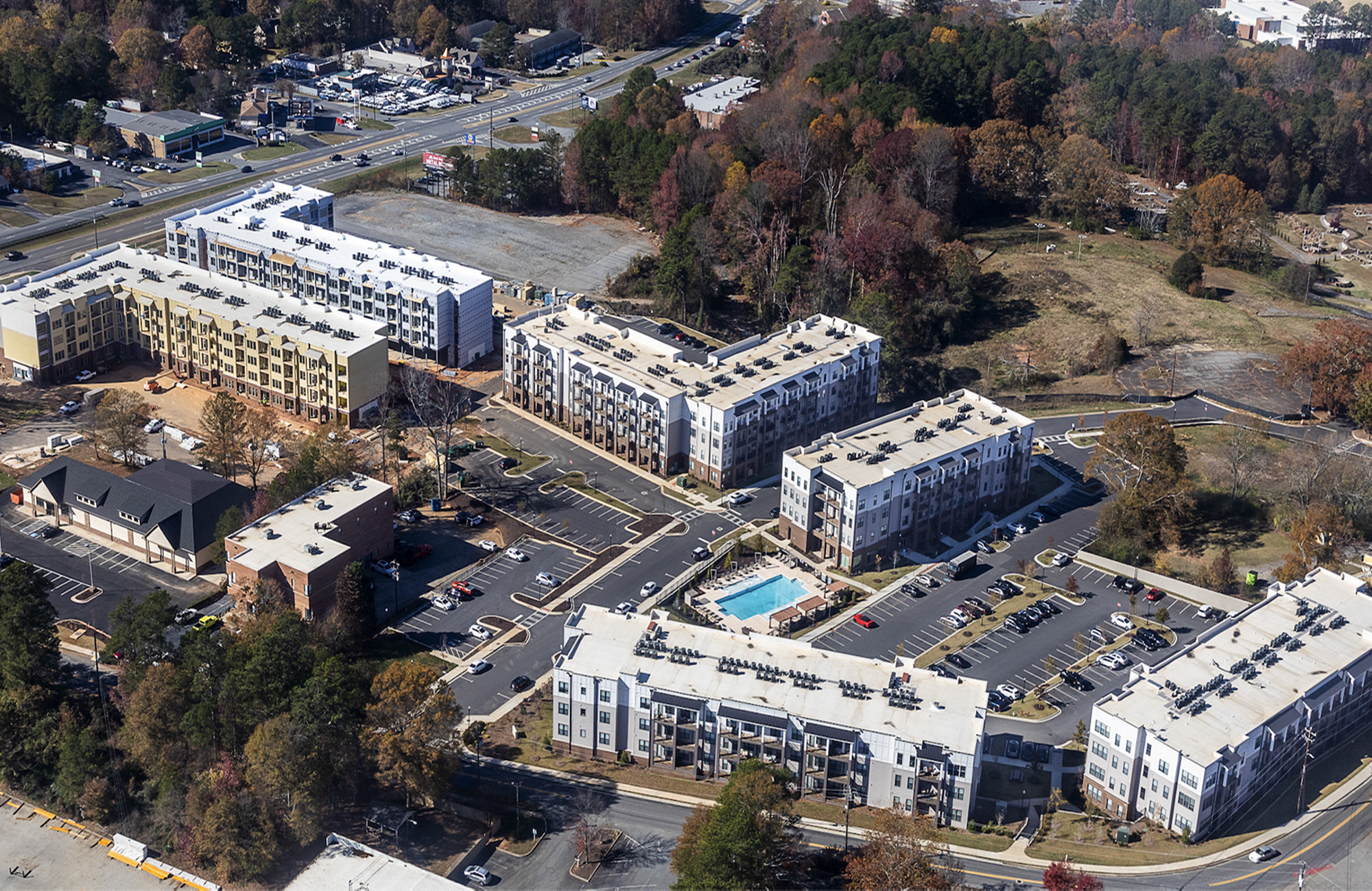 multifamily apartments aerial
