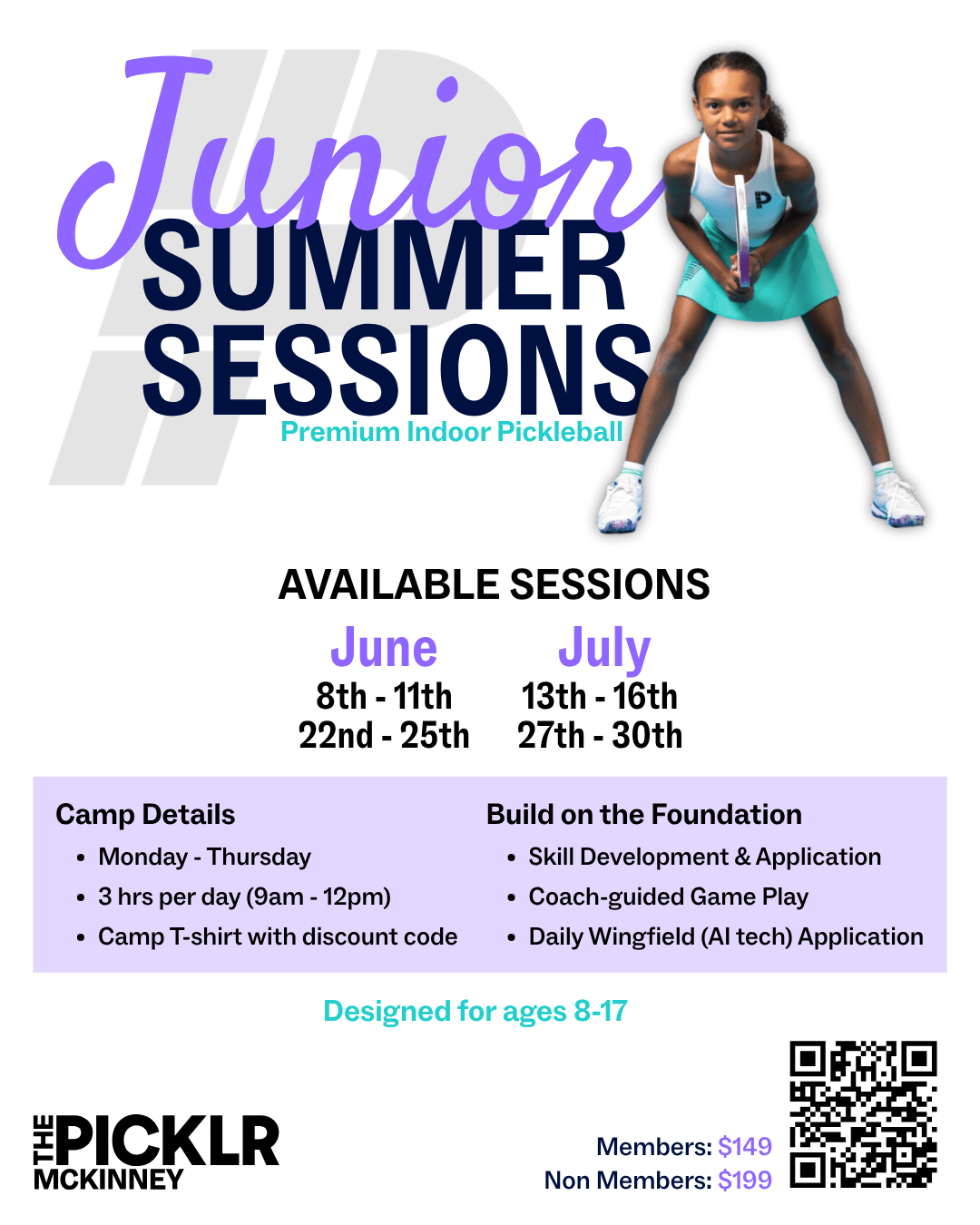 Junior Summer Pickleball Sessions